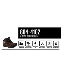 Crosstrex Series – Waterproof + Insulated 6" Brown & Black Safety Toe Hiker